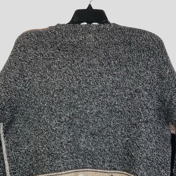 Vintage Eddie Bauer Patchwork Cable Crochet Knit Sweater Cozy Nordic Design Sz.L - Picture 10 of 12